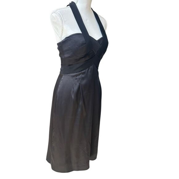 BCBGMaxazria Women’s Size 4  Black Silk Halter Midi Dress - Picture 10 of 16